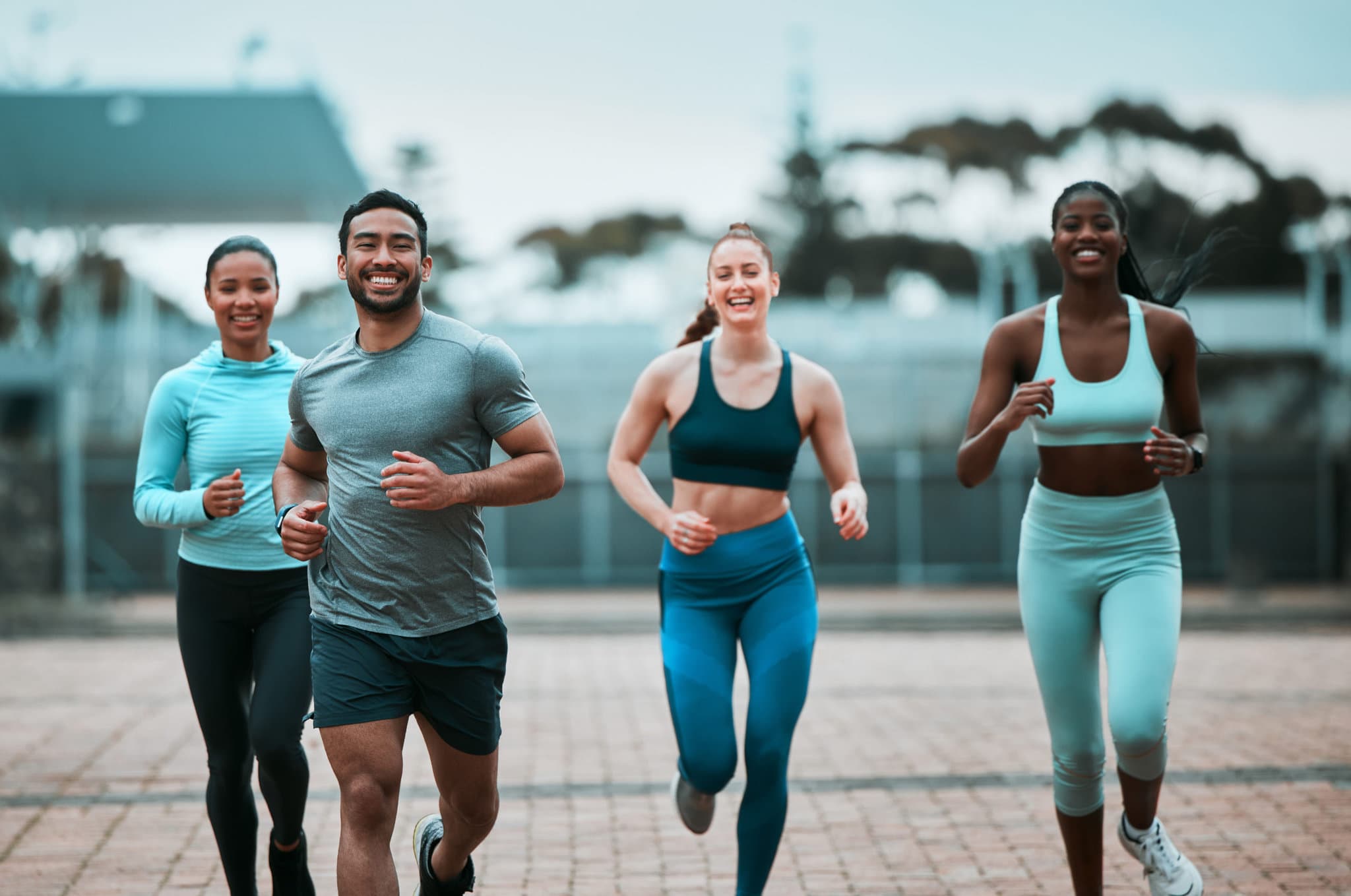 group of friends our for a run together